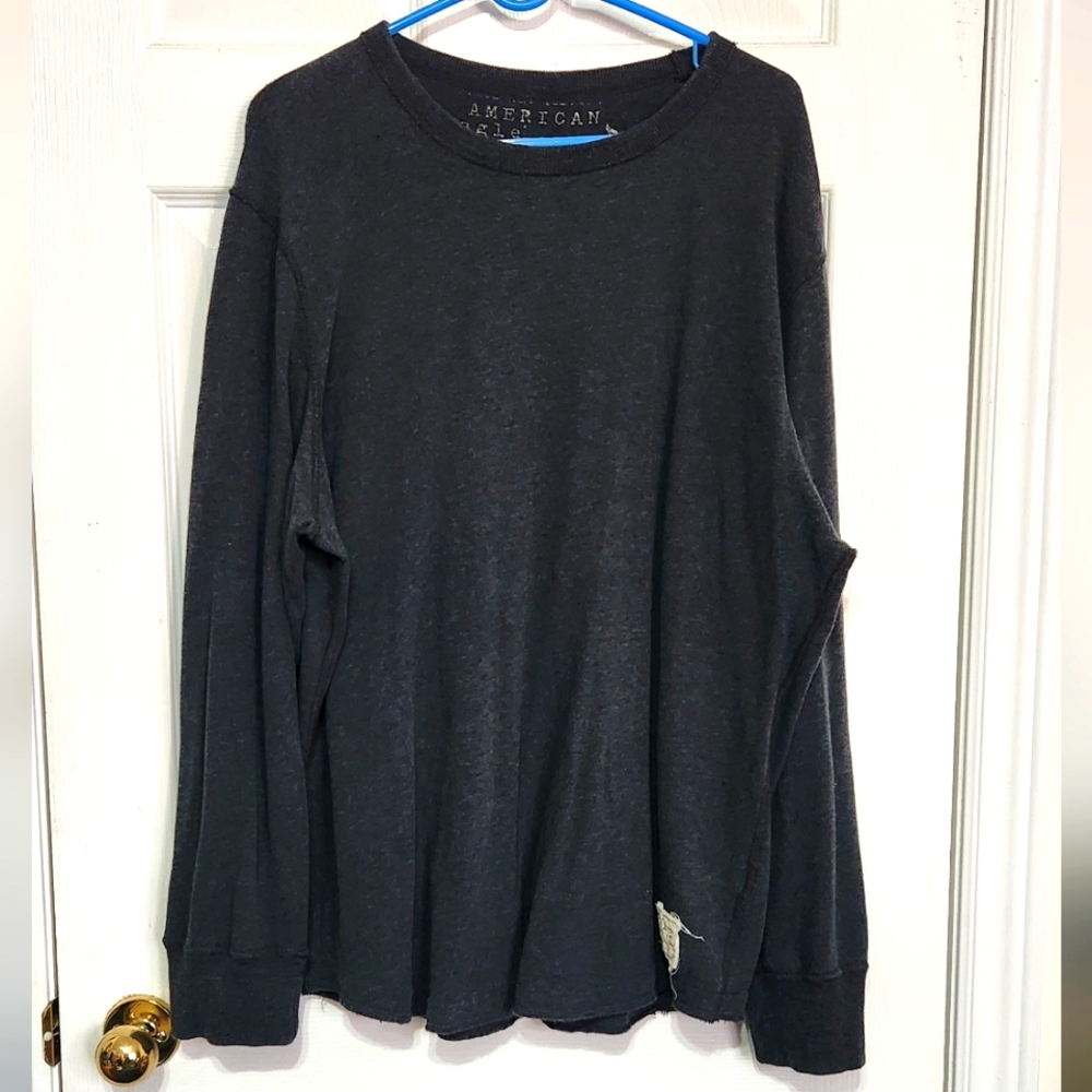 Dark Charcoal Gray Long Sleeve Tee
